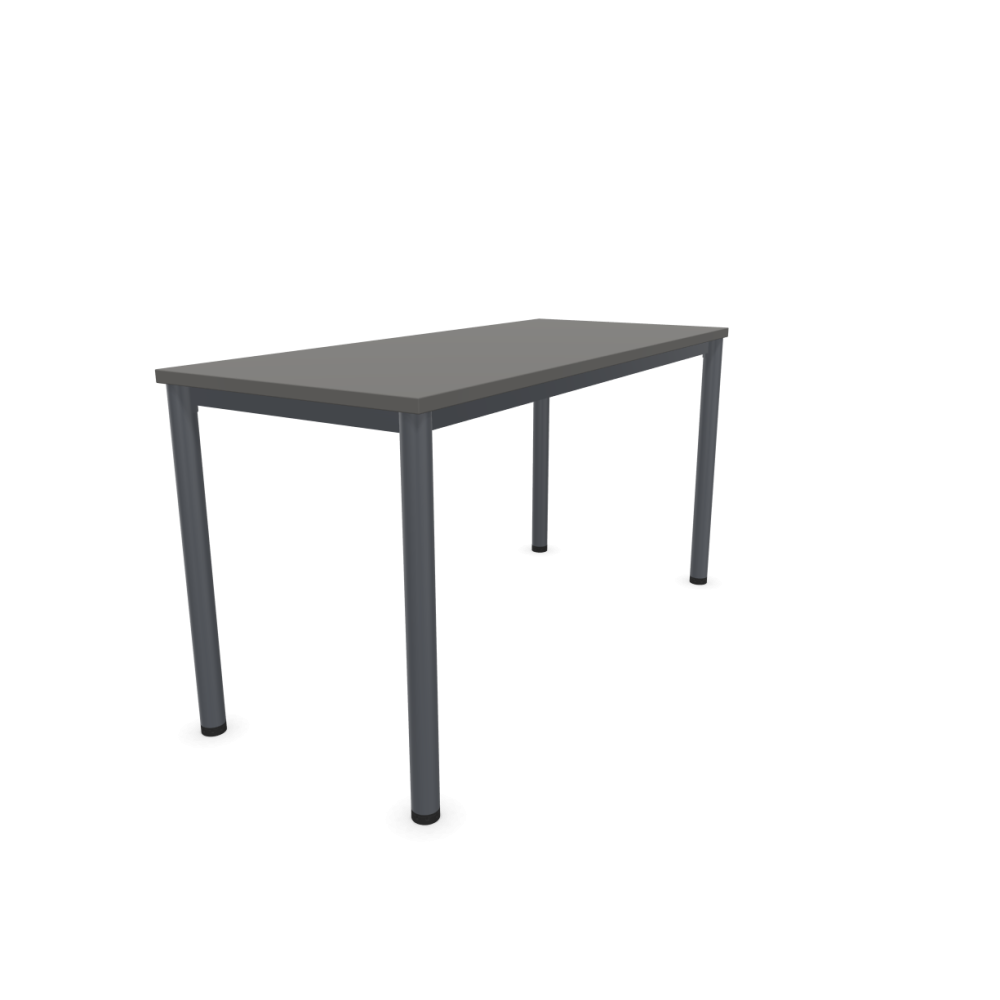 Работно бюро Easy Space със сив кръгъл профил, 1400x600x740 мм, ПДЧ 25 мм, тъмносиво