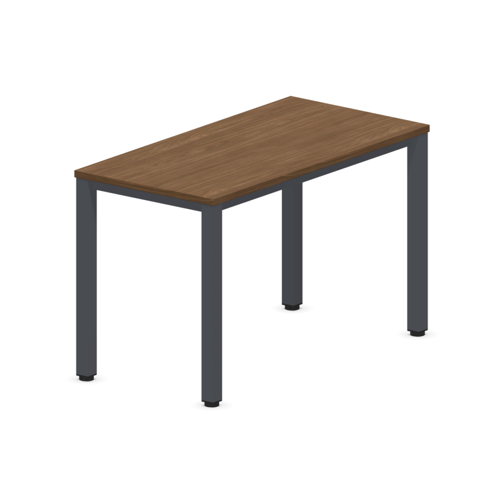 Работно бюро Easy Space със сив квадратен профил, 1200x600x740 мм, ПДЧ 25 мм, орех Линкълн