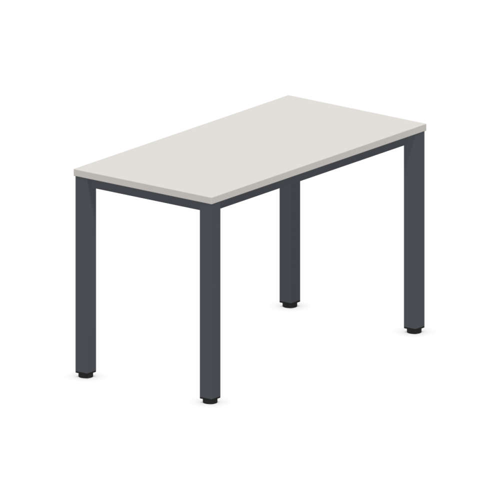 Работно бюро Easy Space със сив квадратен профил, 1200x600x740 мм, ПДЧ 25 мм, платиненосиво