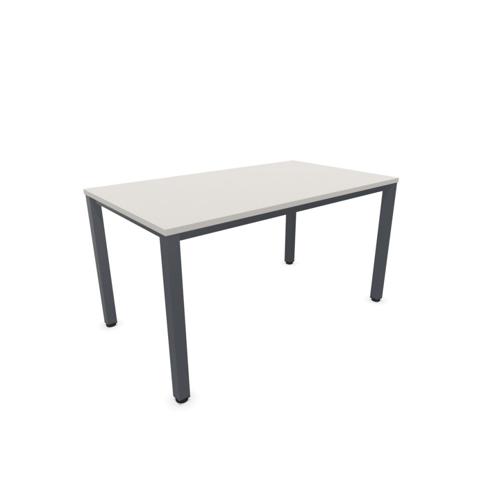 Работно бюро Easy Space със сив квадратен профил, 1200x800x740 мм, ПДЧ 25 мм, платиненосиво