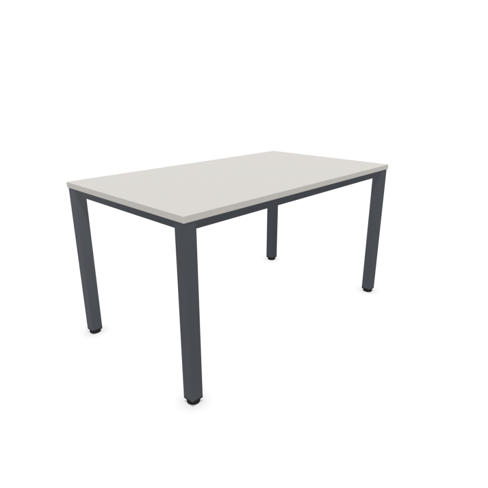 Работно бюро Easy Space със сив квадратен профил, 1400x800x740 мм, ПДЧ 25 мм, платиненосиво