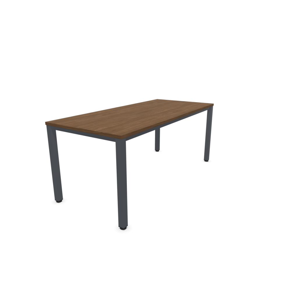 Работно бюро Easy Space със сив квадратен профил, 1800x800x740 мм, ПДЧ 25 мм, орех Линкълн