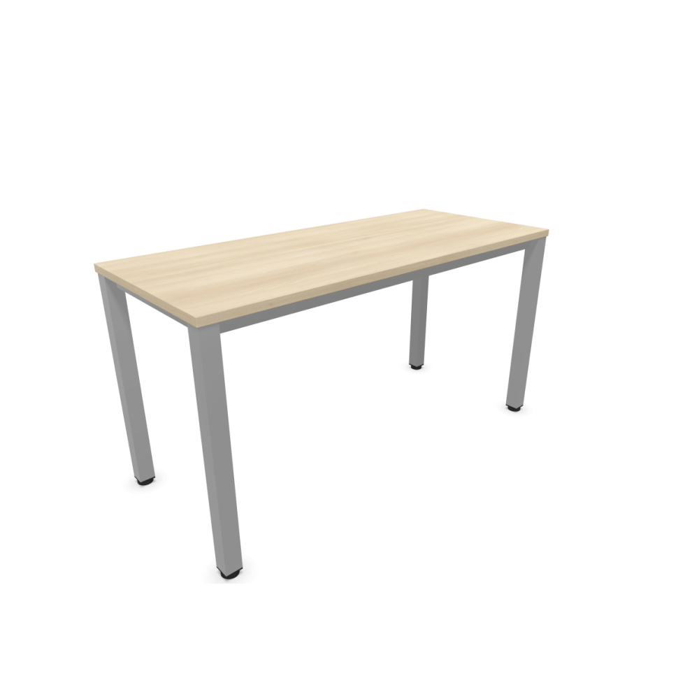 Работно бюро Easy Space със светлосив квадратен профил, 1400x600x740 мм, ПДЧ 25 мм, акация