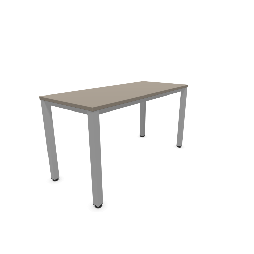 Работно бюро Easy Space със светлосив квадратен профил, 1400x600x740 мм, ПДЧ 25 мм, Трюфел сиво