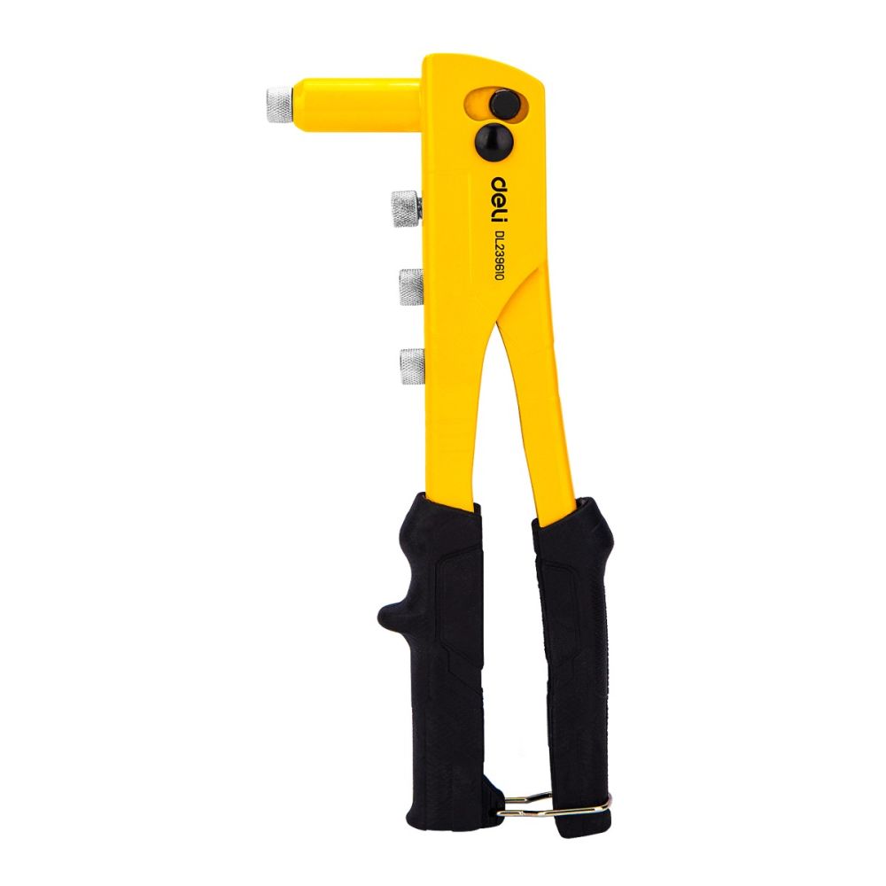 Ръчна нитачка Deli TOOLS EDL236910, 10.5"/265 мм, за нитове 2.4/3.2/4.0/4.8 мм, ерго дръжки, жълта