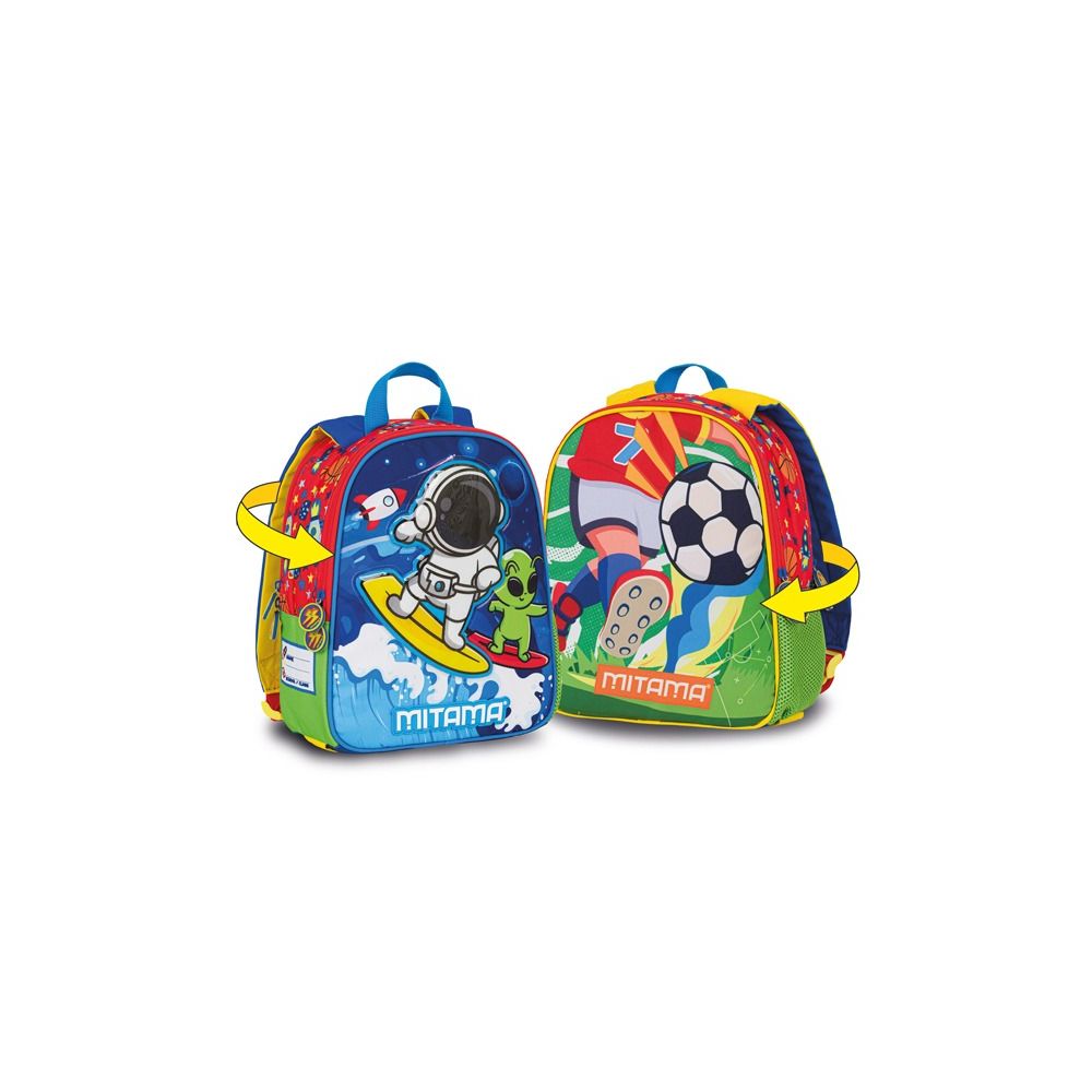 Раница за детска градина MITAMA Spinny SurfGoal, 2 лица, 2 отделения