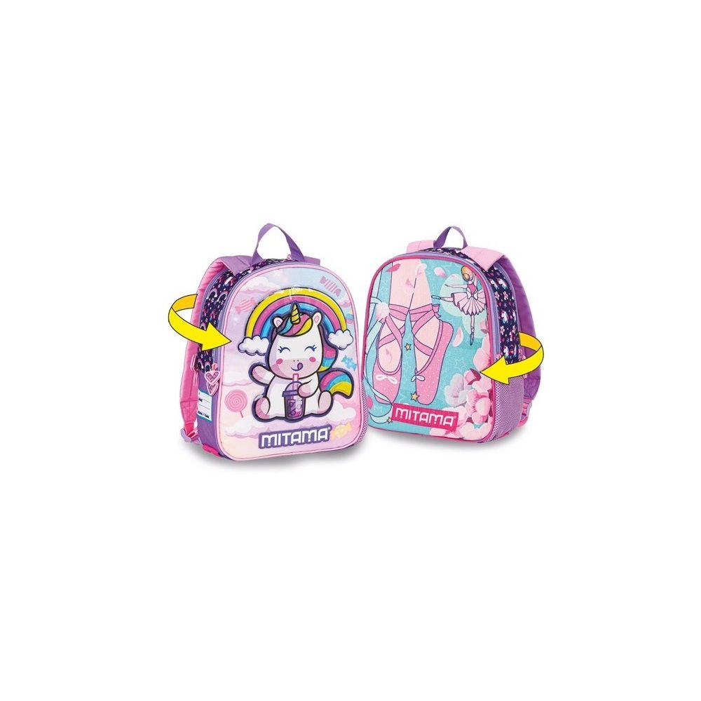 Раница за детска градина MITAMA Spinny UniDance, 2 лица, 2 отделения