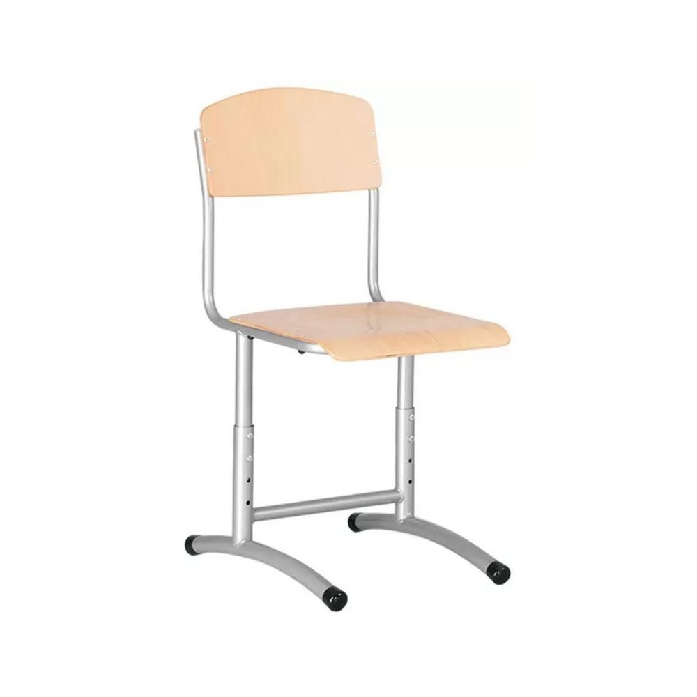 Регулируем ученически стол Tina Е-273, многослойна букова дървесина, сива метална база, бук