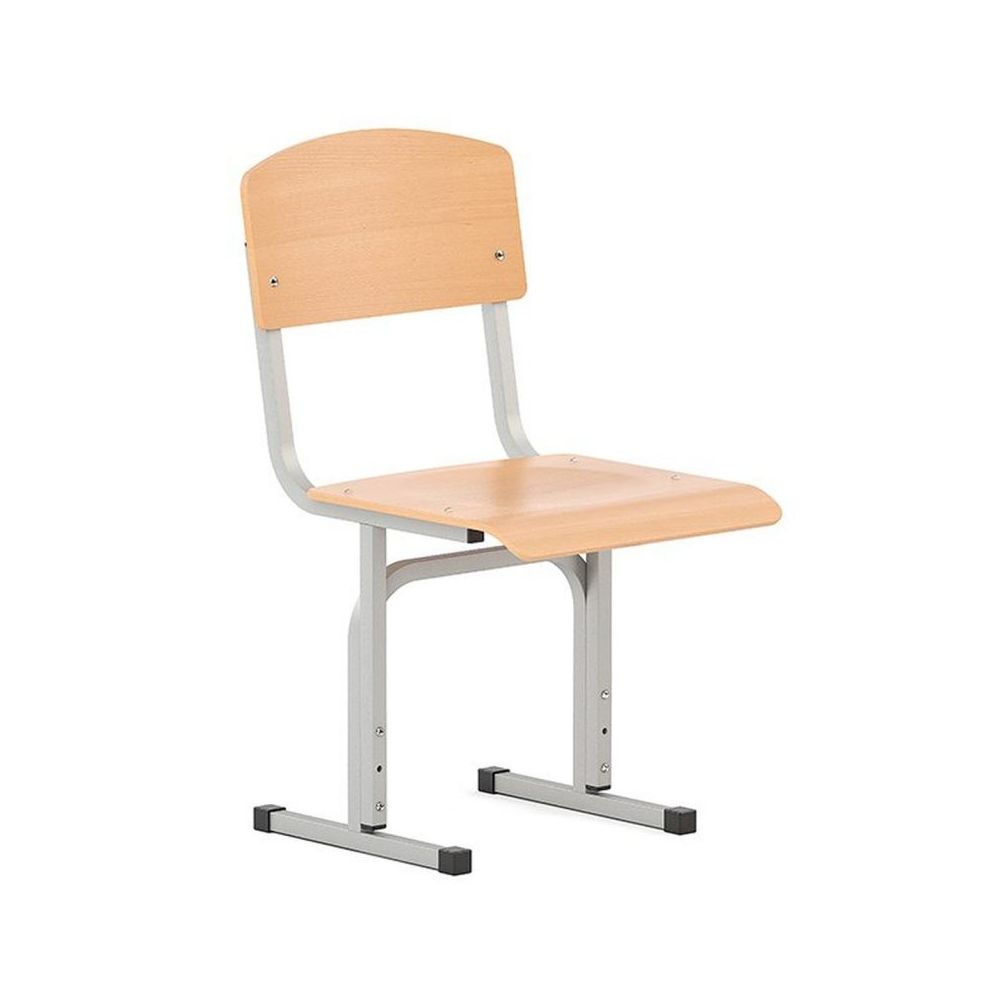 Регулируем ученически стол Tina E-274, многослойна букова дървесина, сива метална база, бук