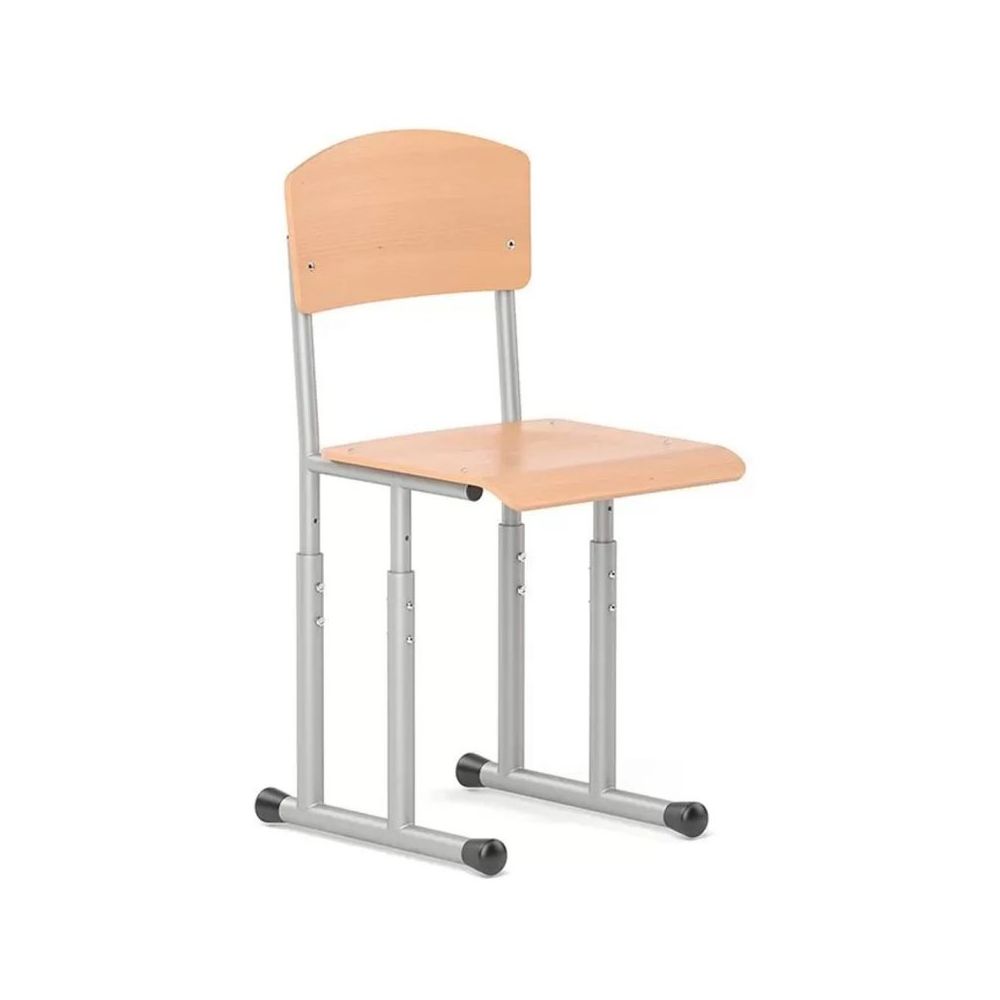 Регулируем ученически стол Tina Е-276, многослойна букова дървесина, сива метална база, бук