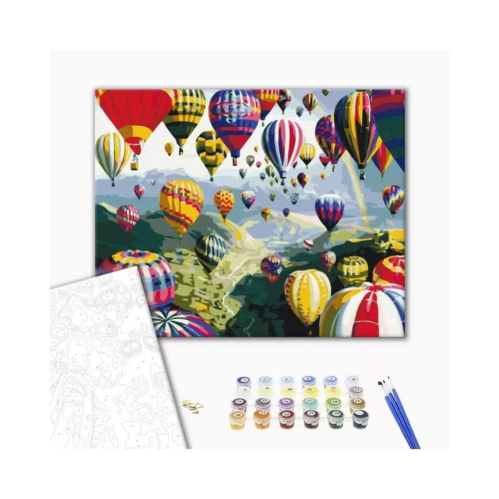 Рисуване по номера BrushMe, с подрамка, COLORFUL BALOONS/Балони, 40x50 см