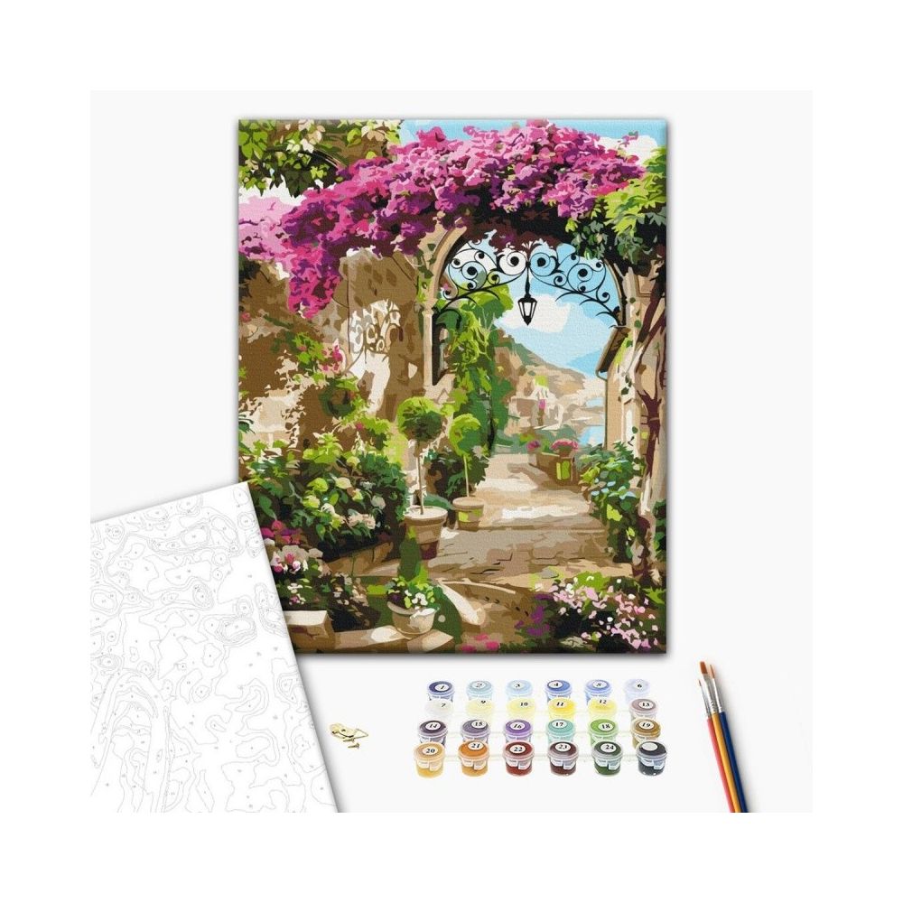 Рисуване по номера BrushMe, с подрамка, FLOWER ARCH/Цветна арка, 40x50 см