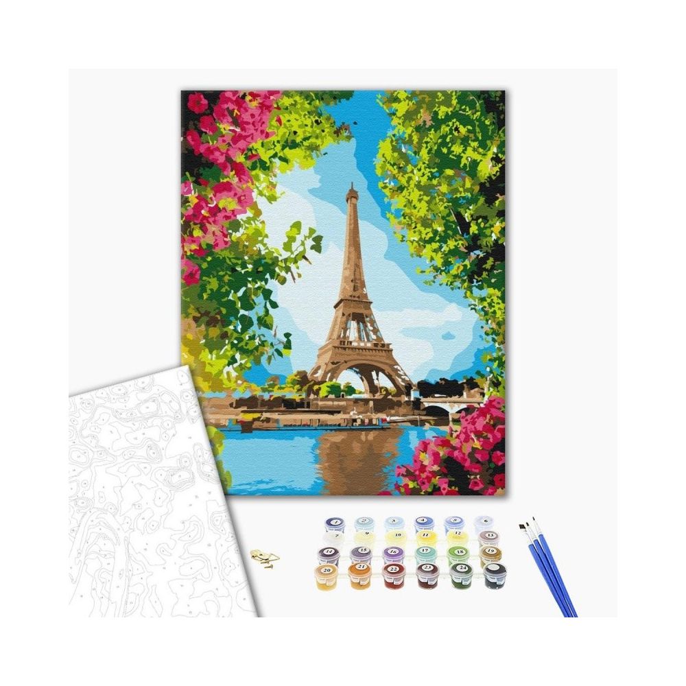Рисуване по номера BrushMe, с подрамка, FLOWER VIEW OF THE EIFFEL/Айфелова кула, 40х50 см