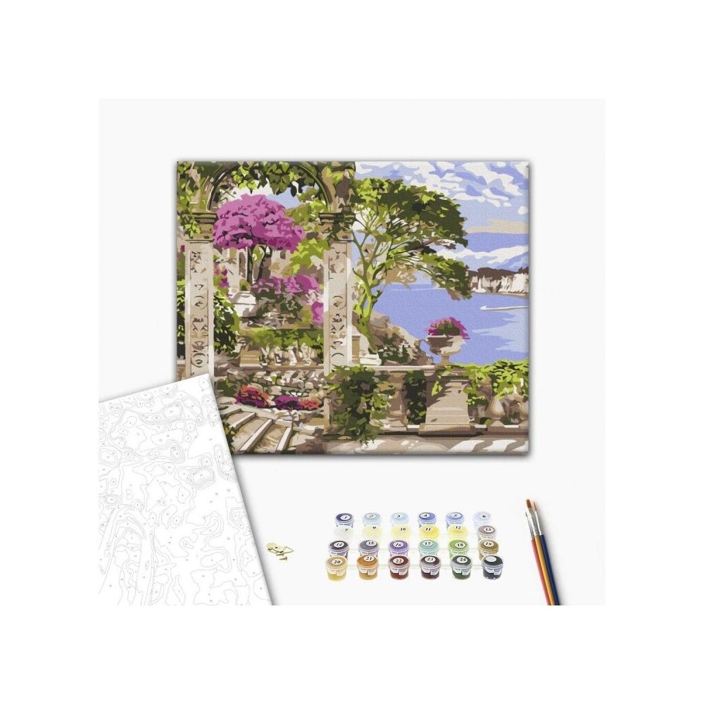 Рисуване по номера BrushMe, с подрамка, FLOWERS IN THE GARDEN/Градина с цветя, 40х50 см