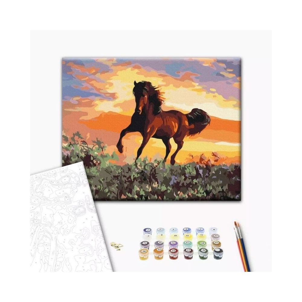Рисуване по номера BrushMe, с подрамка, HORSE/Кон, 40х50 см