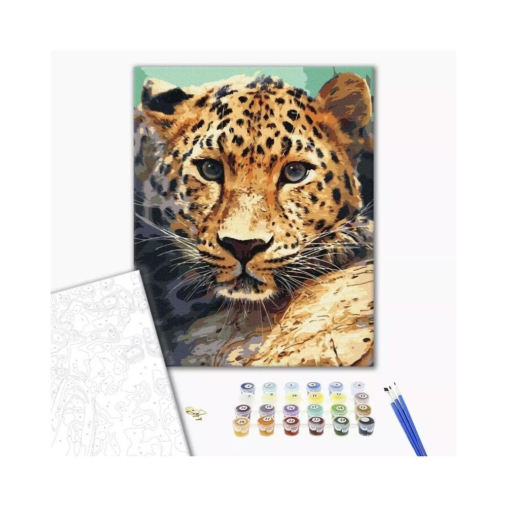 Рисуване по номера BrushMe, с подрамка, LEOPARD/Леопард, 40x50 см