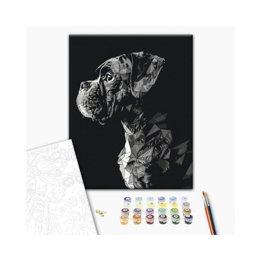 Рисуване по номера BrushMe, с подрамка, NIGHT WATCHMAN/Куче, 40x50 см