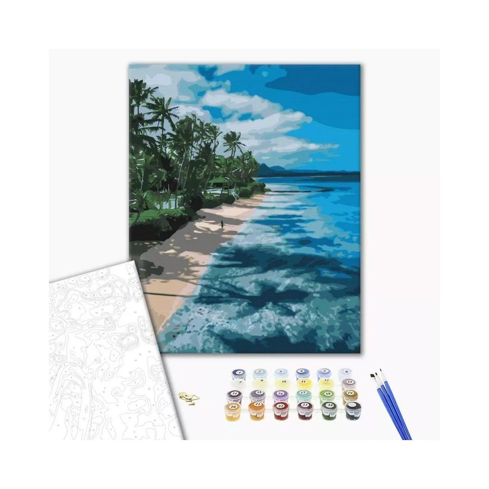 Рисуване по номера BrushMe, с подрамка, PARADISE EMBANKMENT/Плаж, 40x50 см
