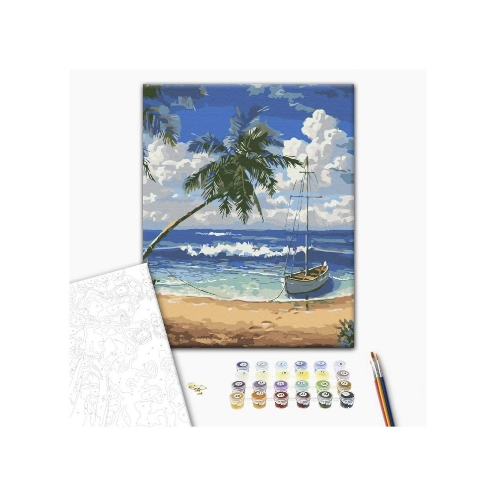 Рисуване по номера BrushMe, с подрамка, PARADISE ISLAND/Райски остров, 40х50 см