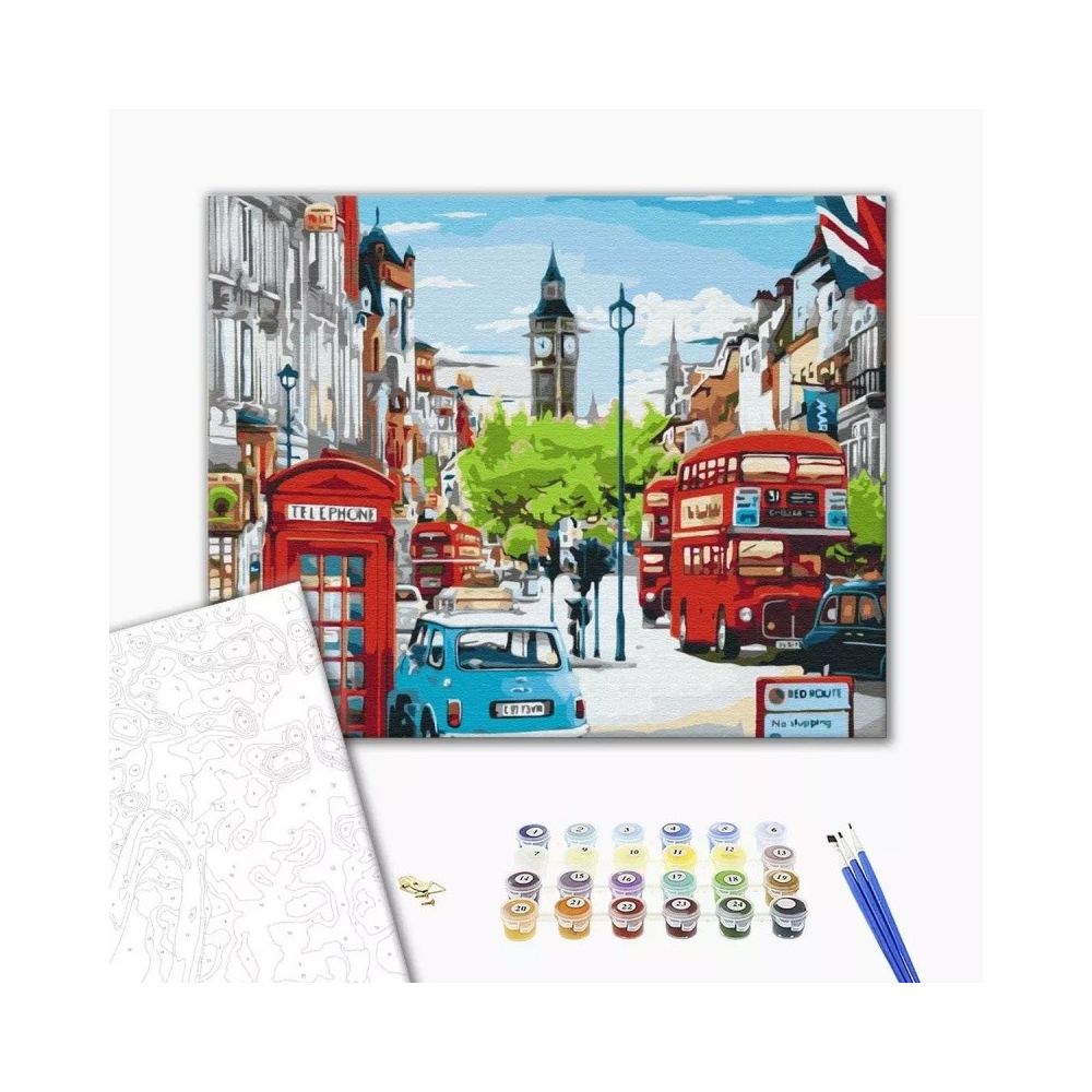 Рисуване по номера BrushMe, с подрамка, RUSH HOUR IN LONDON/Лондон, 40x50 см