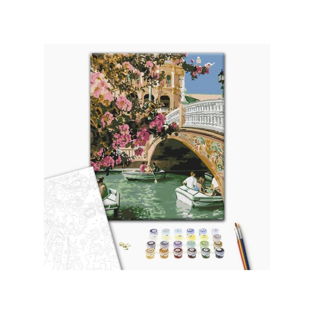 Рисуване по номера BrushMe, с подрамка, SPRING VENICE/Пролетна Венеция, 40х50 см