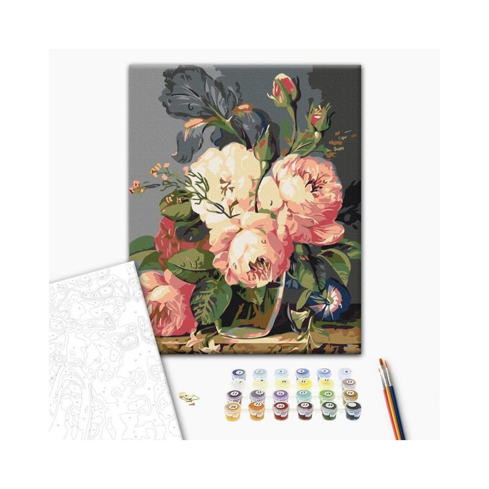 Рисуване по номера BrushMe, с подрамка, SUMMER IN STILL LIFE/Букет цветя, 40x50 см
