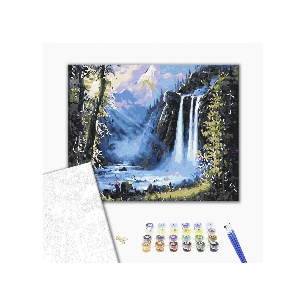 Рисуване по номера BrushMe, с подрамка, THE CHARMS OF NATURE/Водопад, 40х50 см