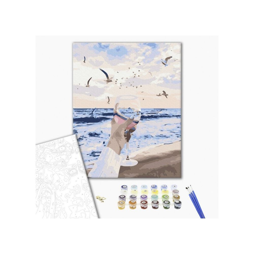 Рисуване по номера BrushMe, с подрамка, THE SEA IN A GLASS/Море в чаша, 40х50 см