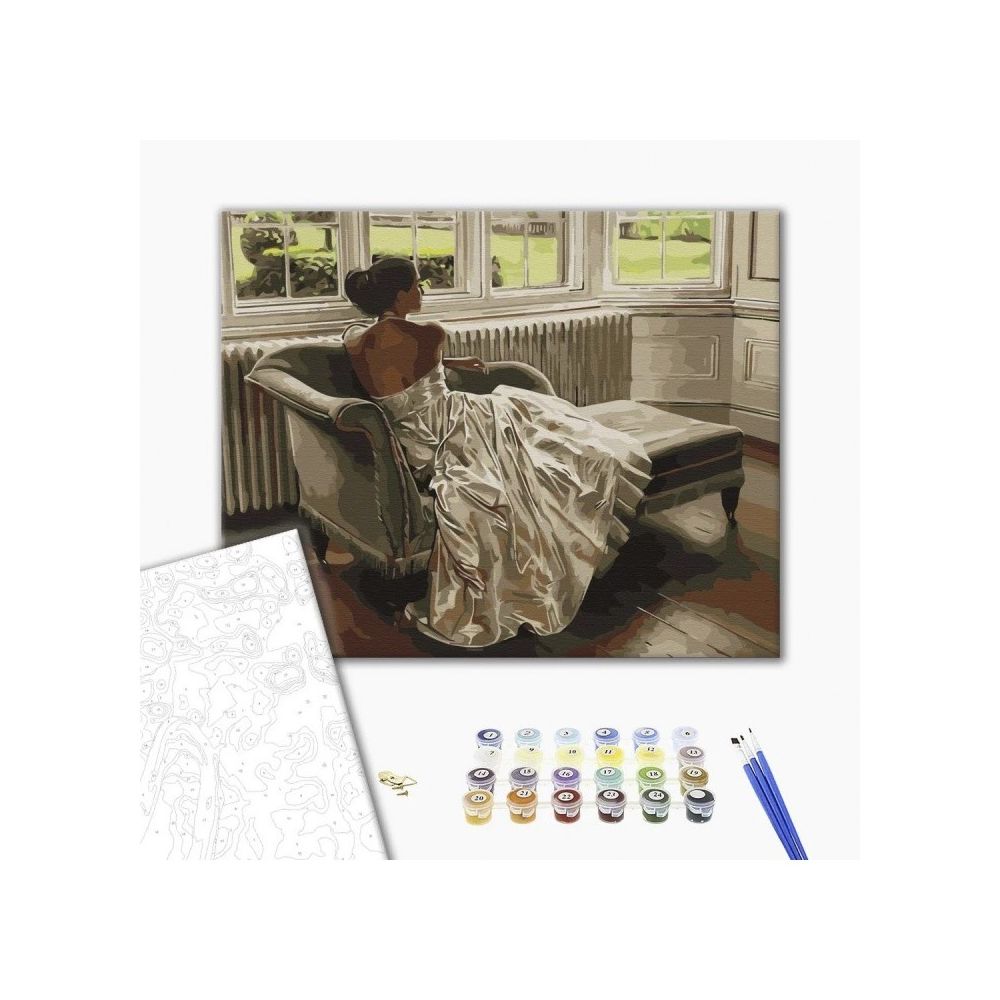 Рисуване по номера BrushMe, с подрамка, WARM LADY/Булка, 40х50 см