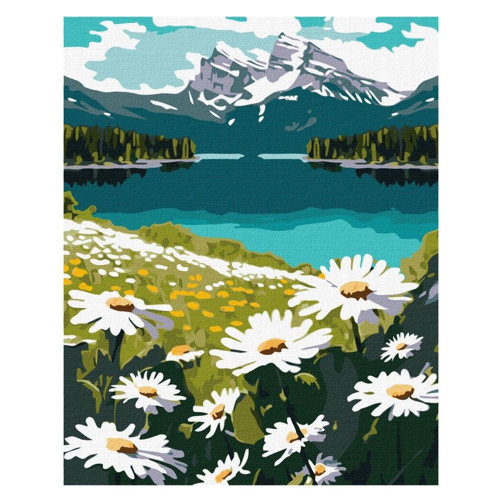 Рисуване по номера IDEYKA, с подрамка, BLOOMING DAISIES/Цъфнали маргаритки, 40х50 см