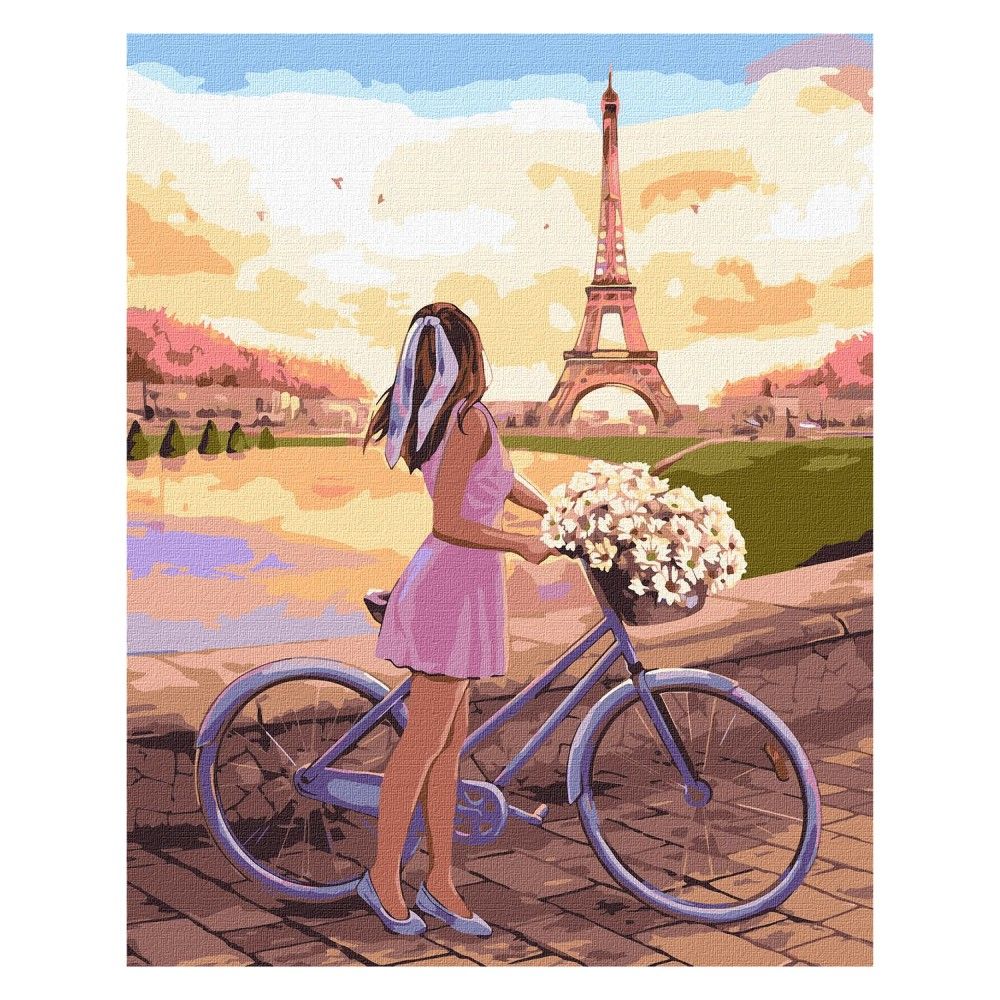 Рисуване по номера IDEYKA, с подрамка, ROMANCE IN PARIS/Романтика в Париж, 40х50 см