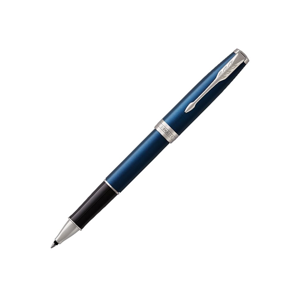 Ролер PARKER Royal Sonnet Lacquer Blue CT, месингово тяло, хромиран клип, черен