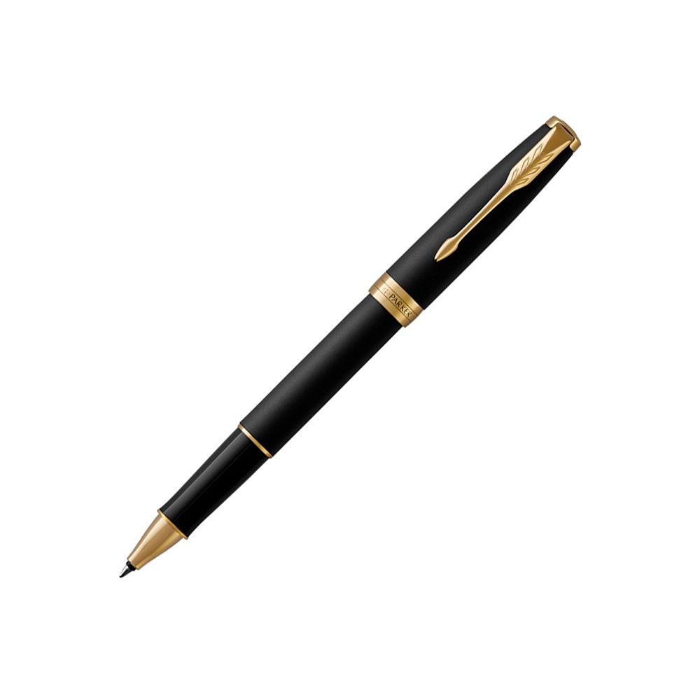 Ролер PARKER Royal Sonnet Matte Black GT, месингово тяло, позлатен клип, черен