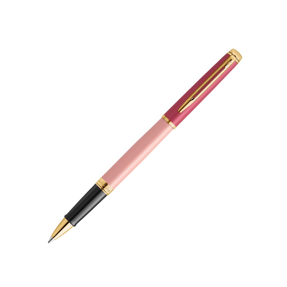 Ролер Waterman Hemisphere Pink GT, стоманено тяло, позлатен клип, черен
