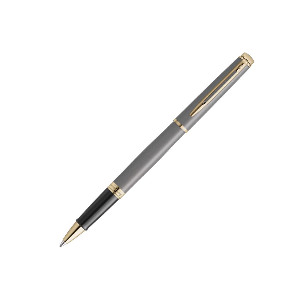 Ролер Waterman Hemisphere Understated Grey GT, стоманено тяло, позлатен клип, черен