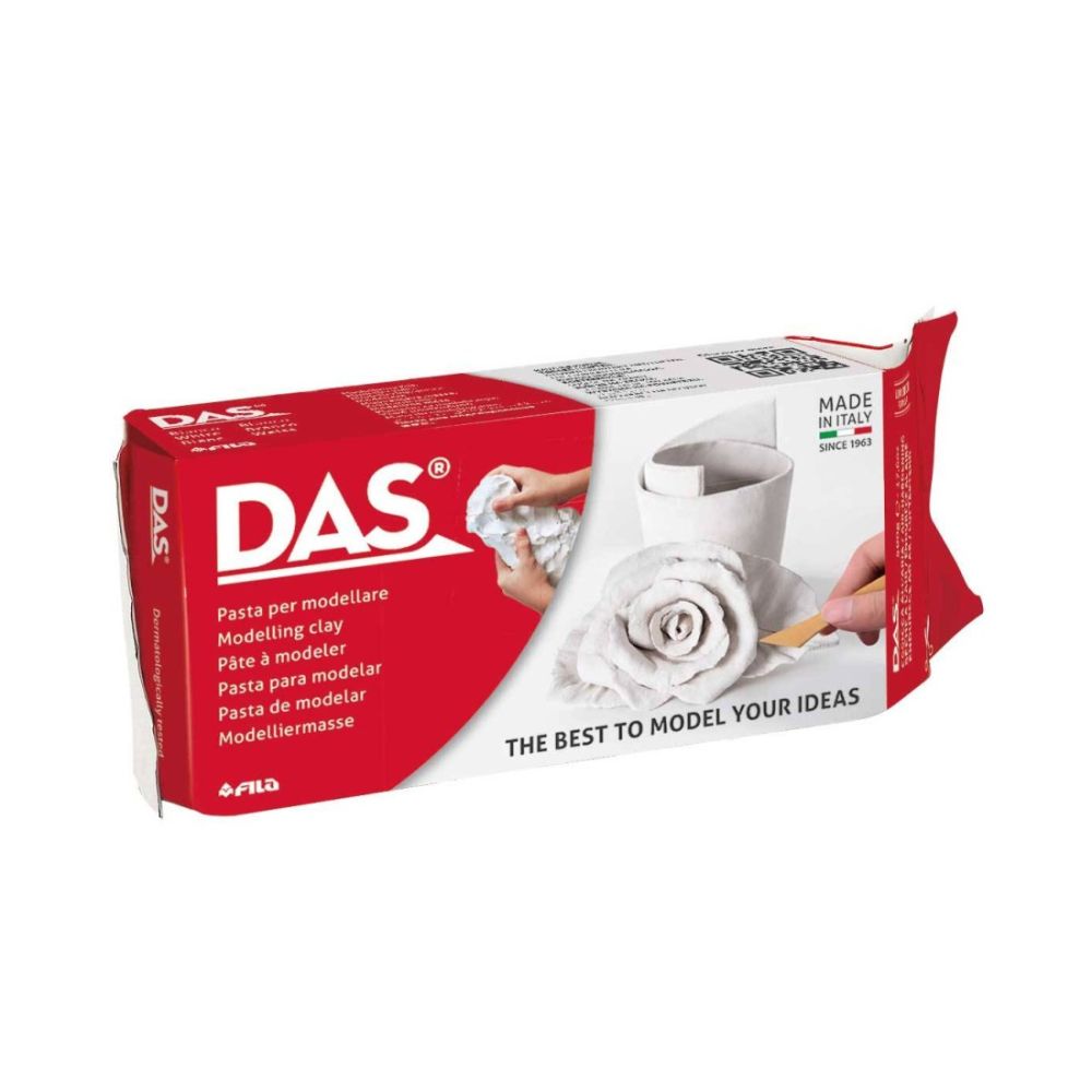 Самосъхнеща глина DAS White, 500 г, бяла