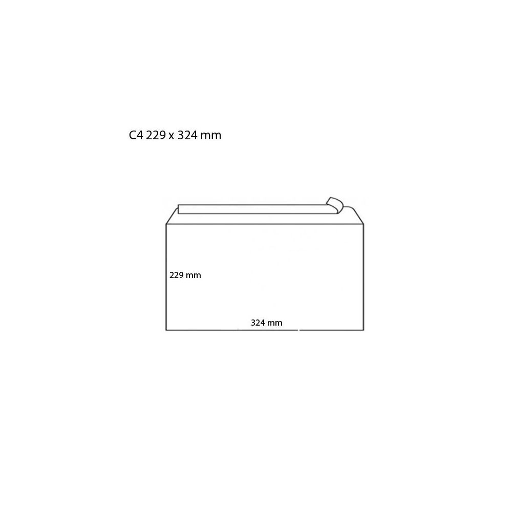 Самозалепващ плик C4, 229х324 мм, залепване по дългата страна, 90 г, бял