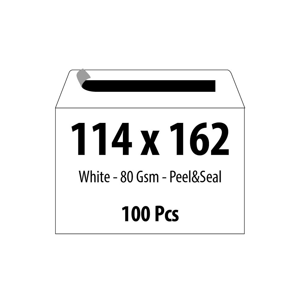 Самозалепващ плик ZRS, C6, 114х162 мм, 80 г, бял, 100 бр.