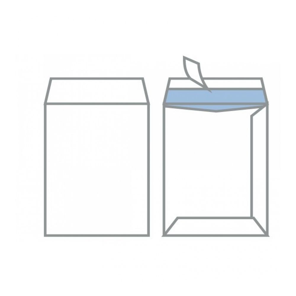 Самозалепващ плик ZRS, C4, 229х324 мм, тип джоб, 90 г, бял, 250 бр.