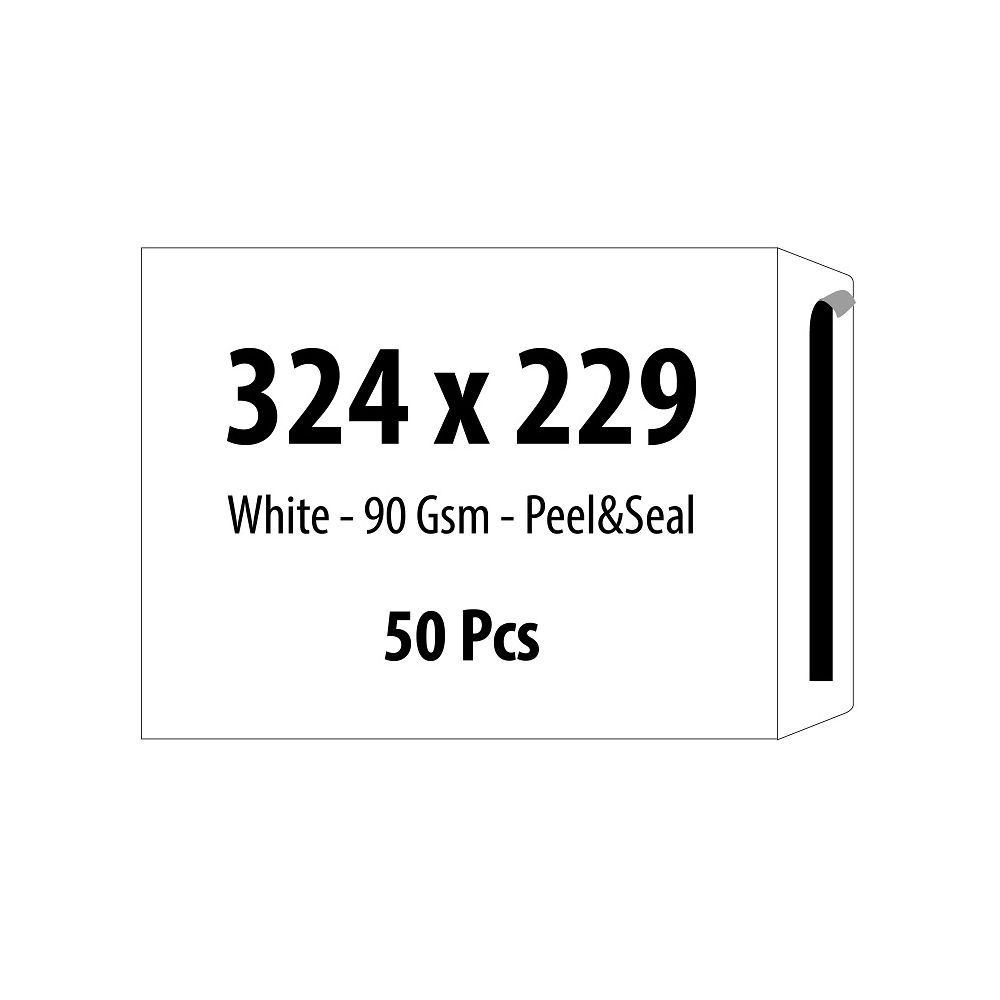 Самозалепващ плик ZRS, C4, 229х324 мм, тип джоб, 90 г, бял, 50 бр.