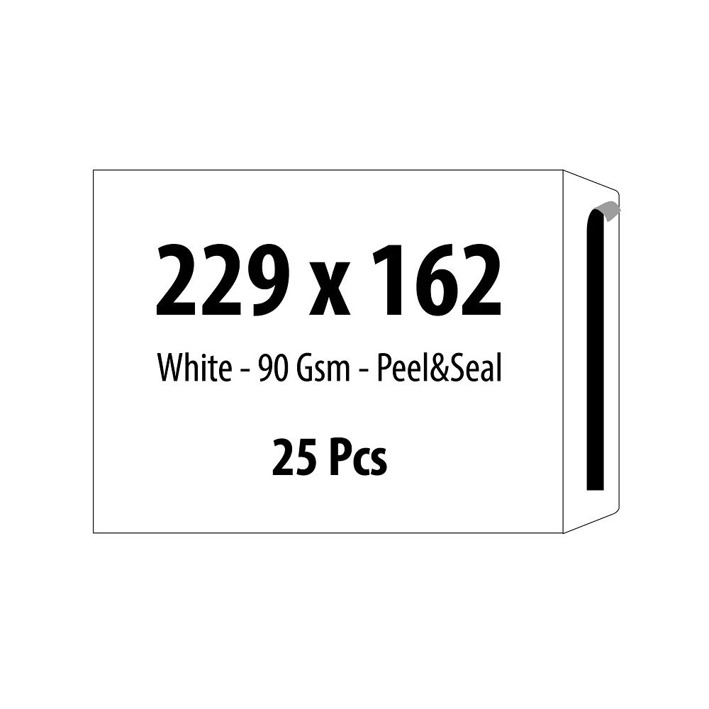 Самозалепващ плик ZRS, C5, 162х229 мм, тип джоб, 90 г, бял, 25 бр.