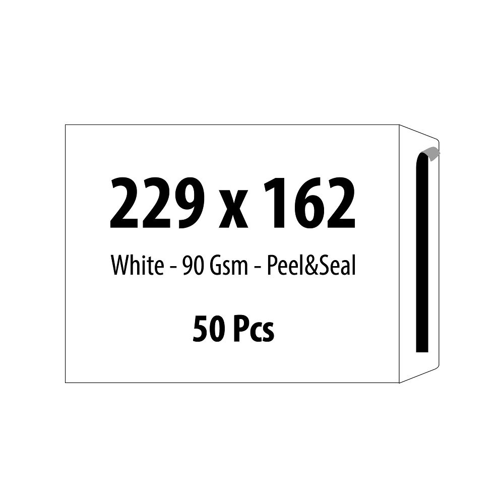 Самозалепващ плик ZRS, C5, 162х229 мм, тип джоб, 90 г, бял, 50 бр.