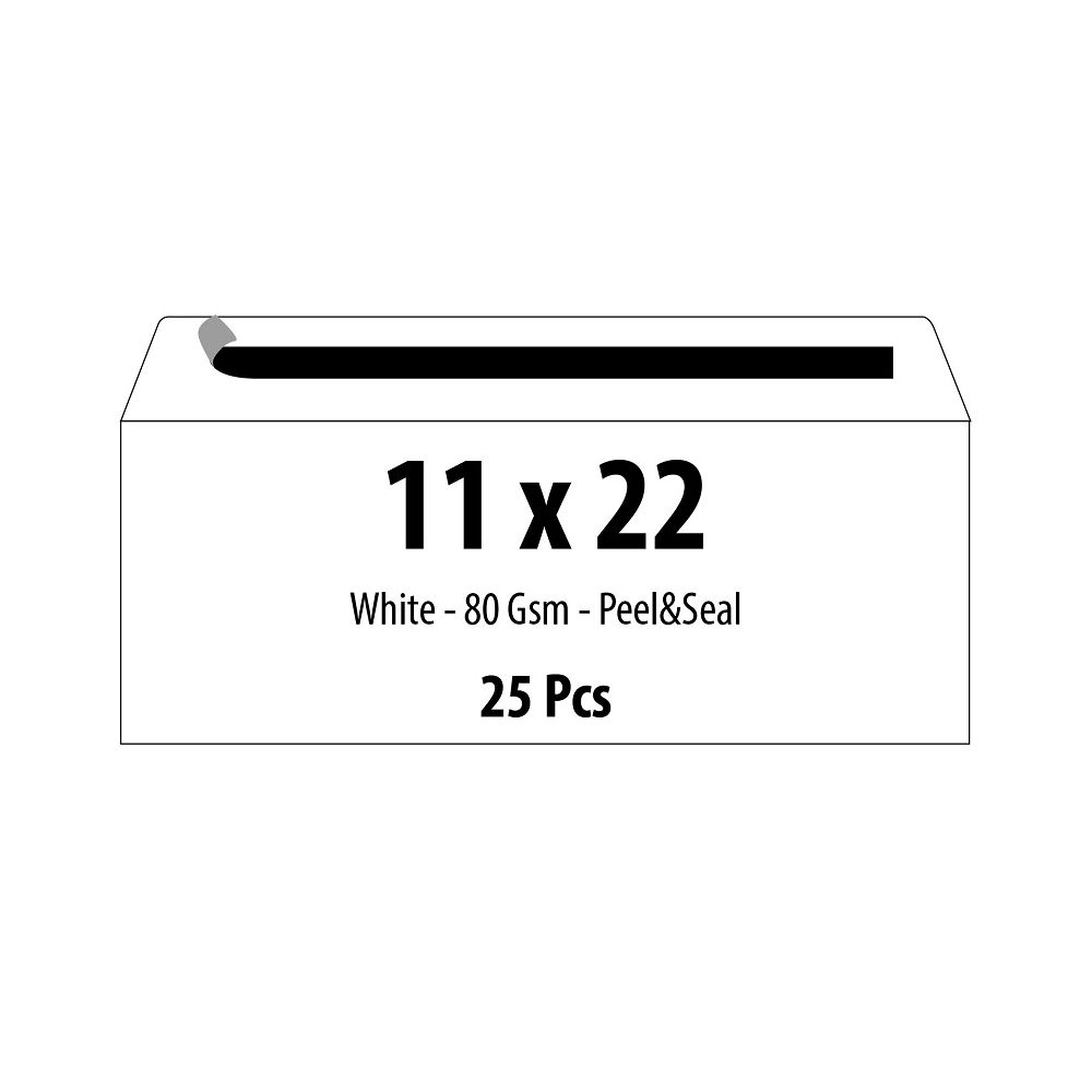 Самозалепващ плик ZRS, DL, 110х220 мм, 80 г, бял, 25 бр.