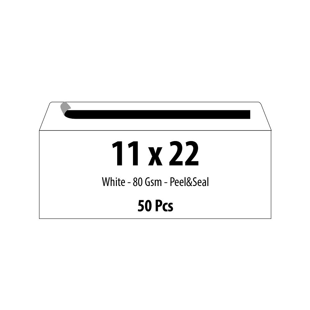 Самозалепващ плик ZRS, DL, 110х220 мм, 80 г, бял, 50 бр.