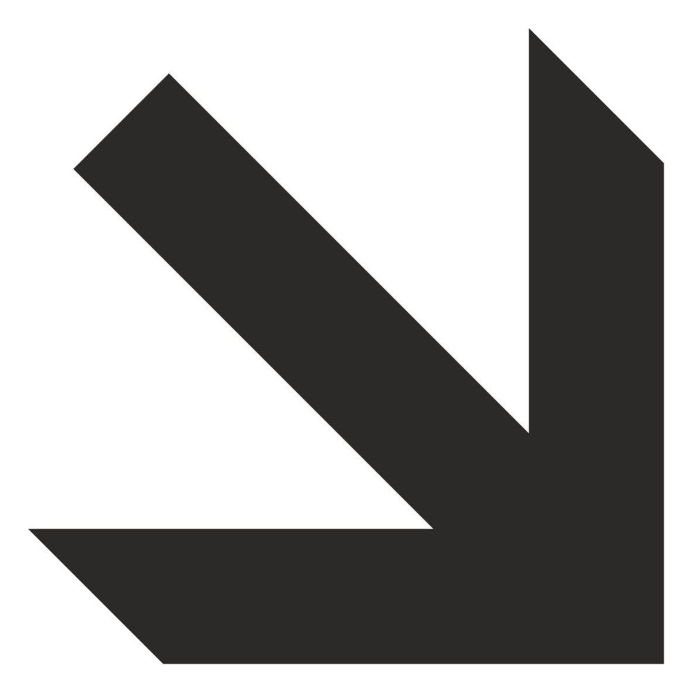 Самозалепващ знак APLI, с пиктограма Стрелка надолу, 11.4х11.4 см