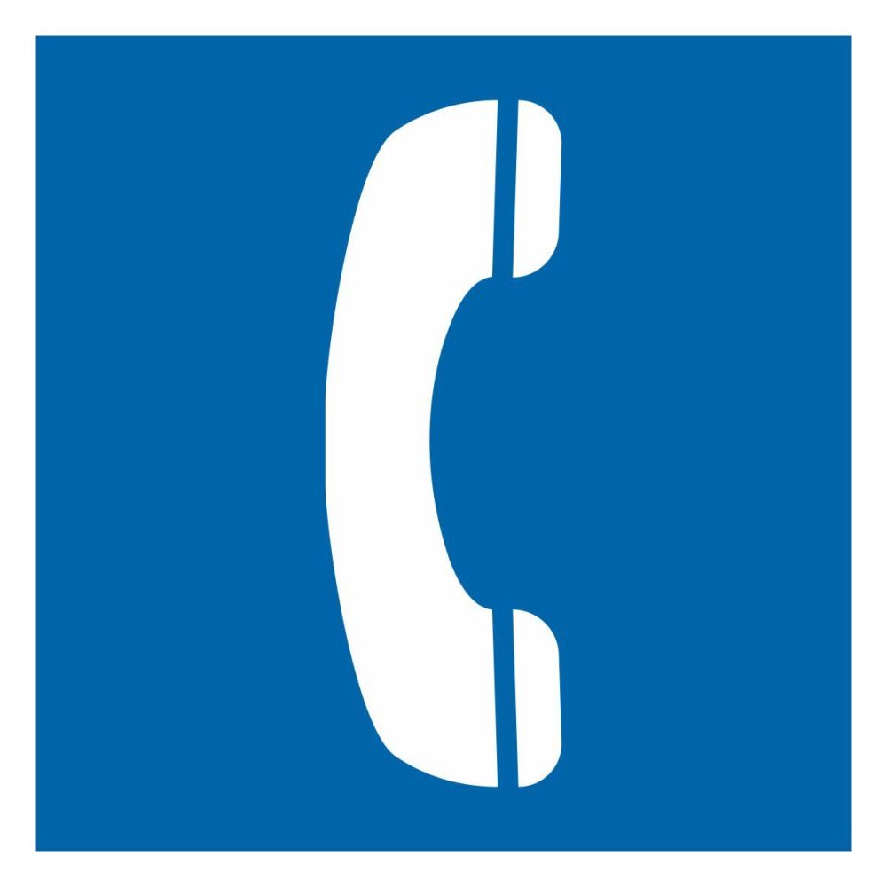 Самозалепващ знак APLI, с пиктограма Телефон, 11.4х11.4 см