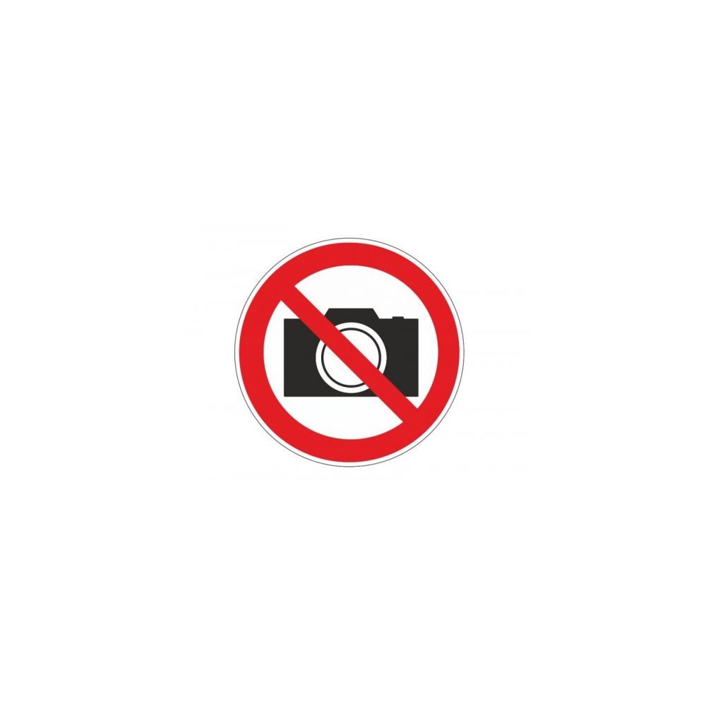 Самозалепващ знак APLI, с пиктограма Забранено снимането! , 11.4х11.4 см