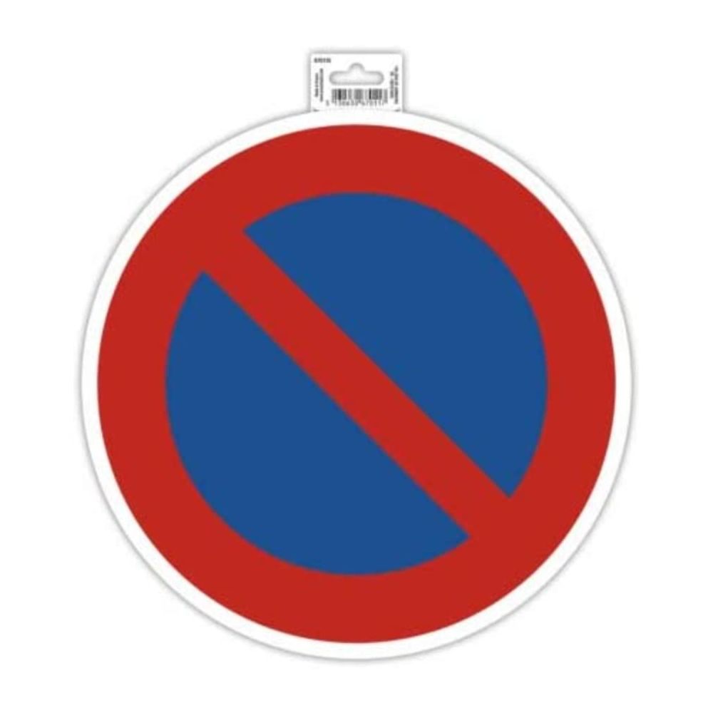 Самозалепващ знак Exacompta, с пиктограма Забранено паркирането, ф30 см, PVC фолио 150 mic 