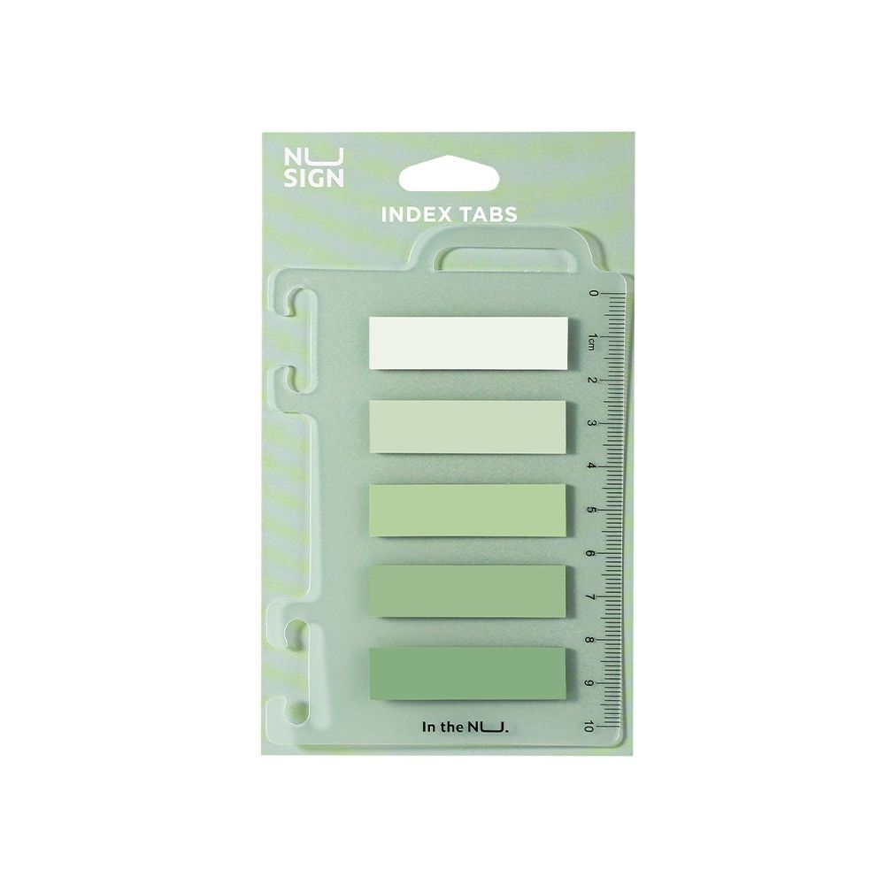 Самозалепващи индекси NuSign NS356, BOPP, 12х44 мм, 5х20 л., зелени