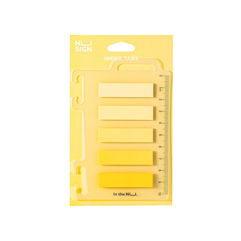 Самозалепващи индекси NuSign NS356, BOPP, 12х44 мм, 5х20 л., жълти
